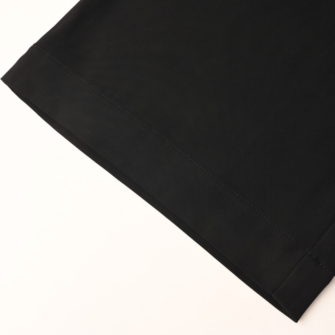 Tailored Pleated Wide-Leg Black