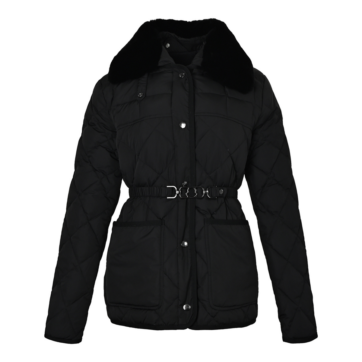Cygne Faux Fur-Trimmed Black