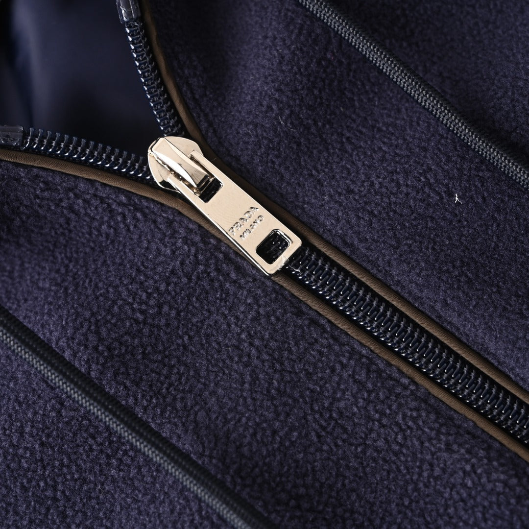 Hooded Technical Blouson Navy Blue