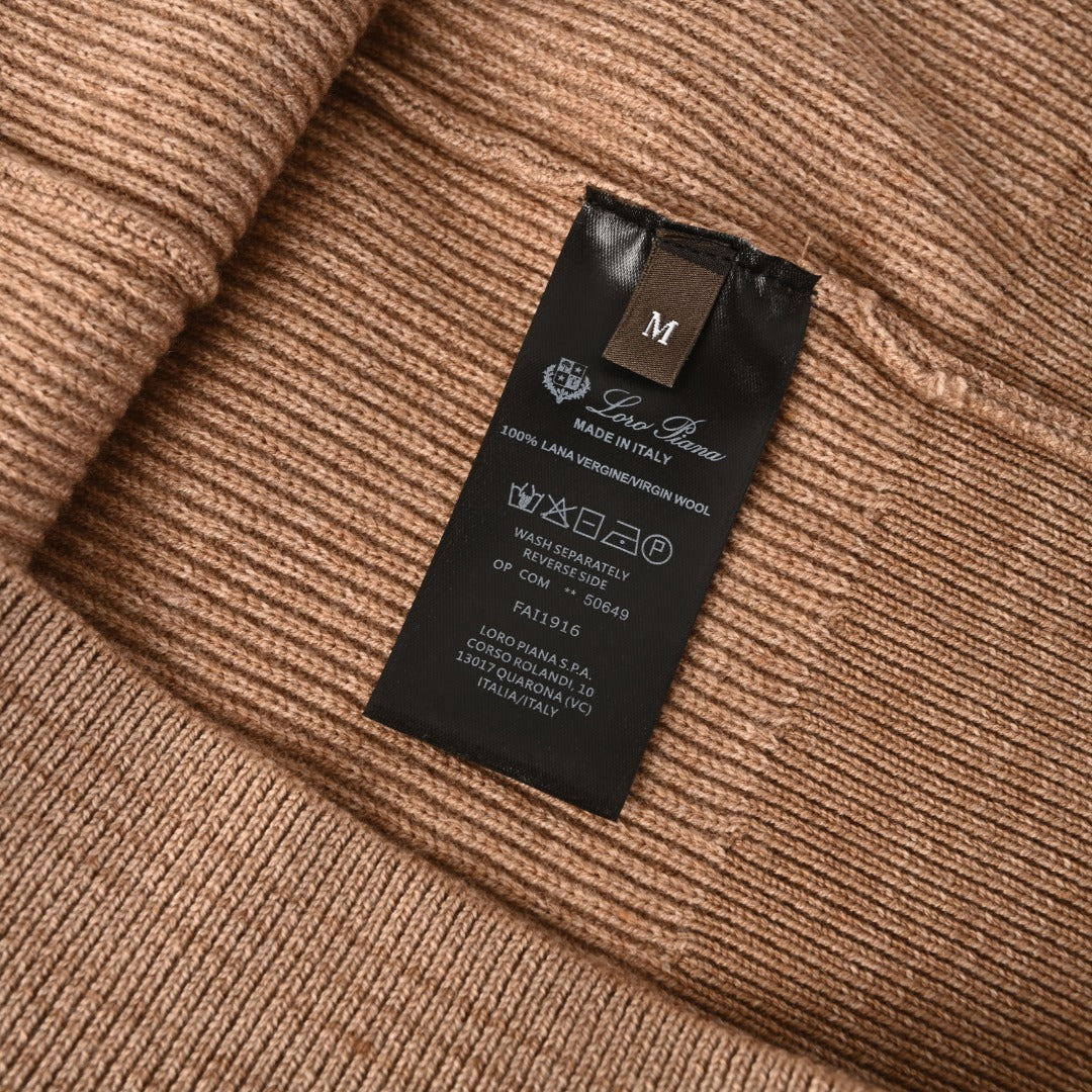 Half-Zip Camel Brown