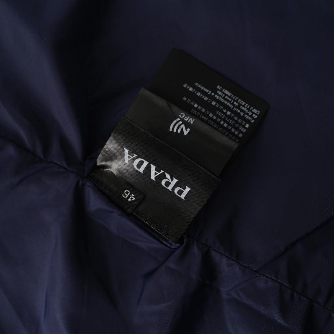 Hooded Technical Blouson Navy Blue