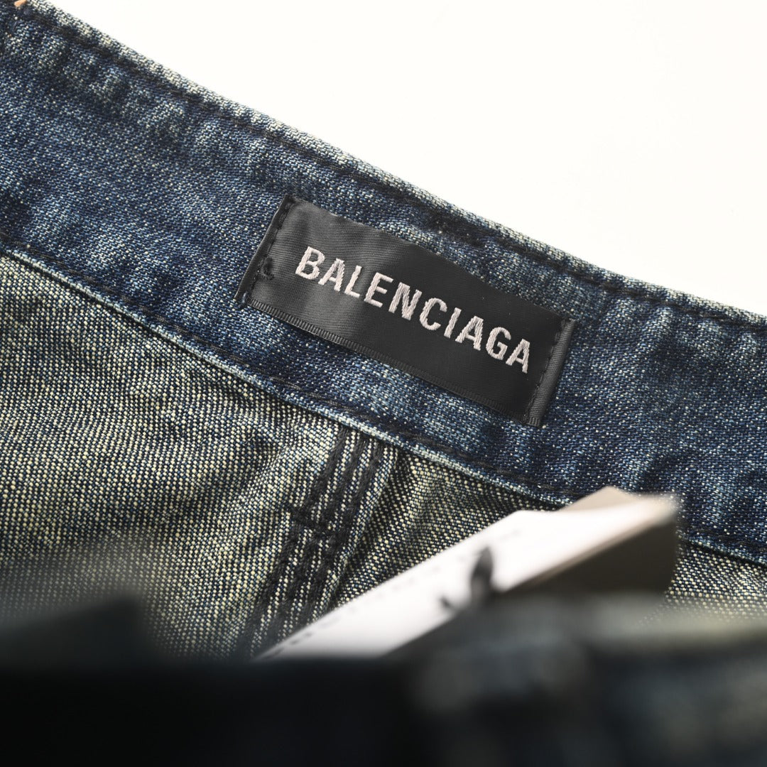 Minimal Baggy Pants Dirty Grey & Light Blue