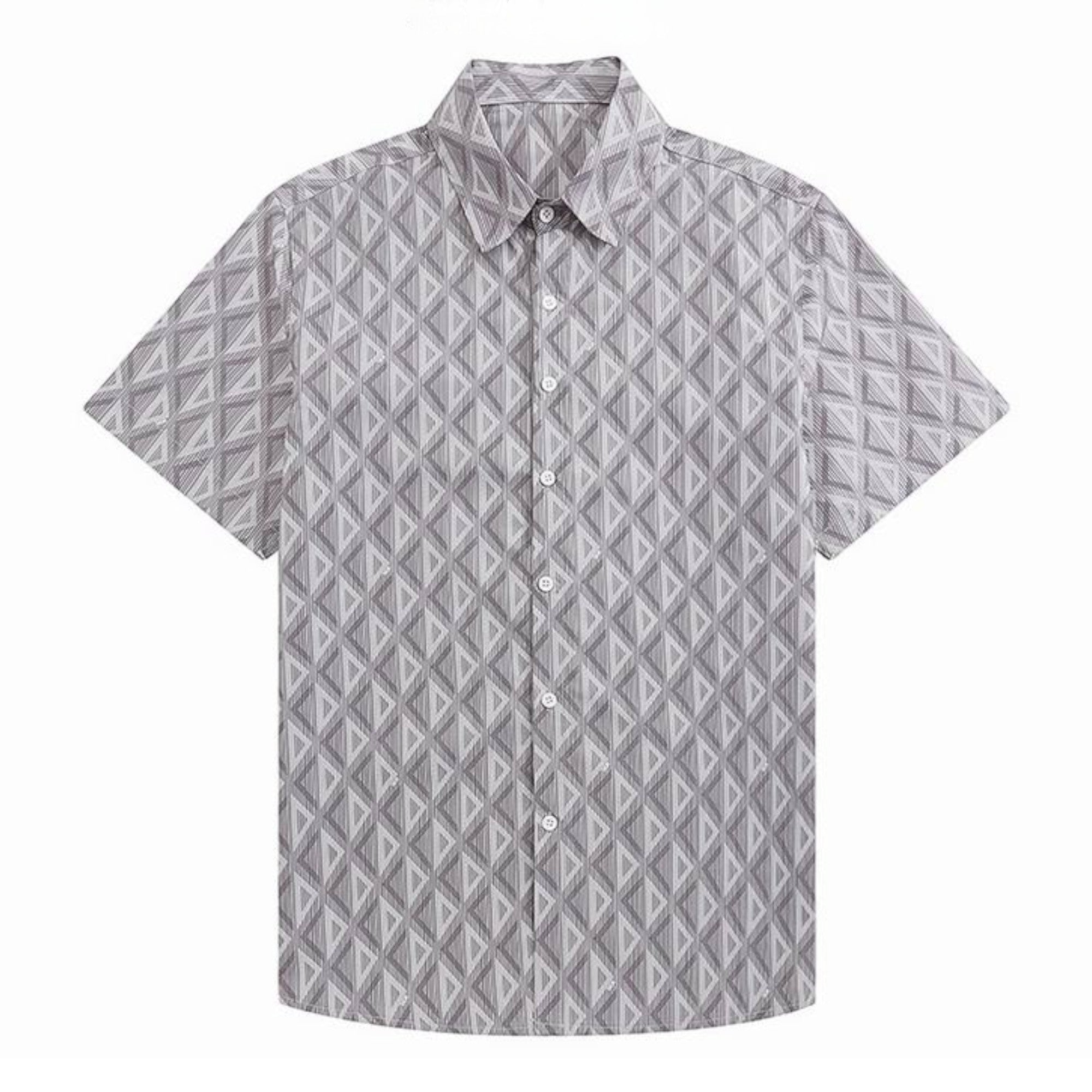 CD Diamond Silk Shirt Brown Grey