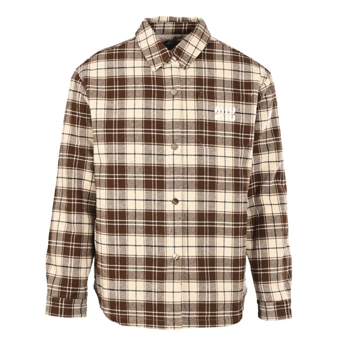 Logo Checked Wool Calce & Cacao