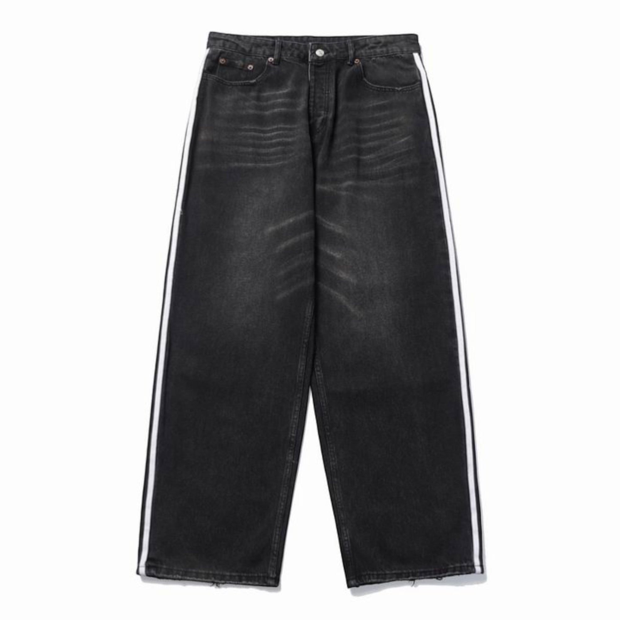 Adidas Originals High-Waist Loose Fit Jeans Stained Black