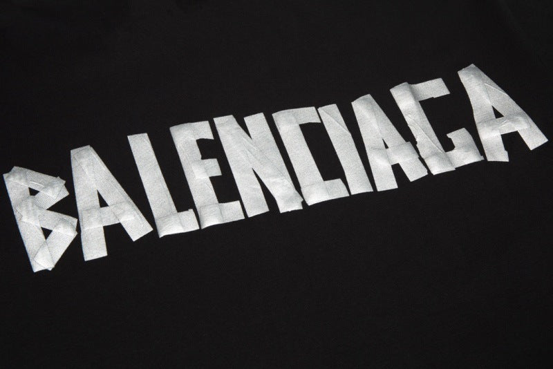 Tape Logo Medium Fit T-Shirt Black