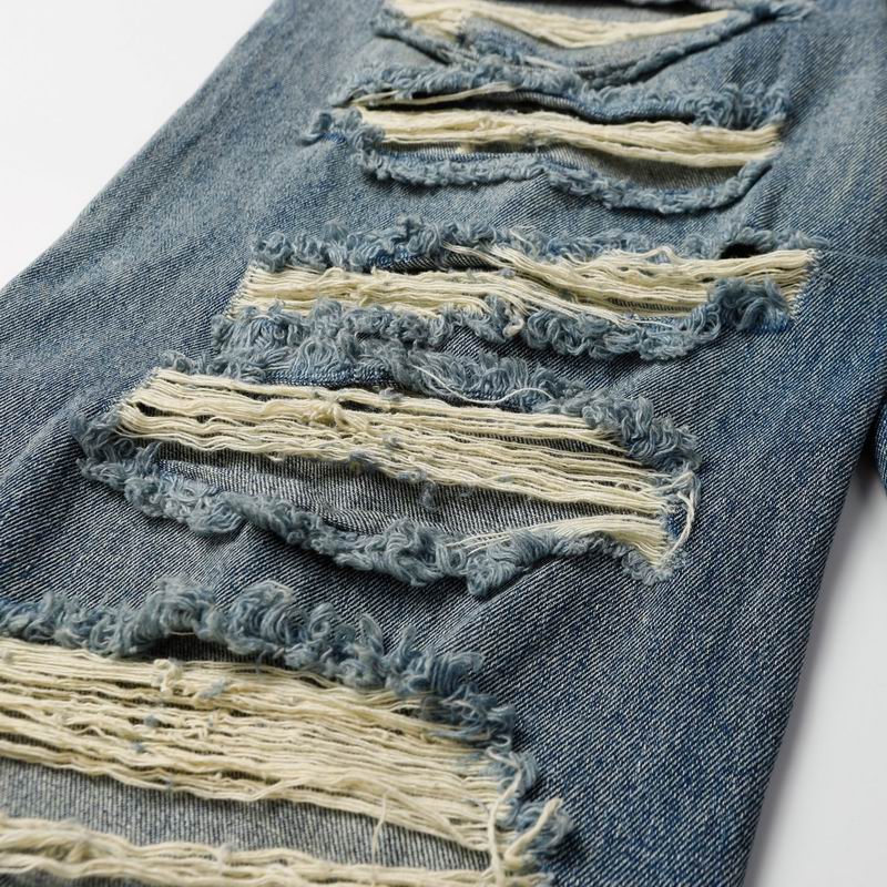 Distressed Wide-Leg Jeans
