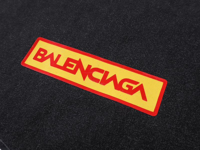 Sponsor Logos T-Shirt Stained Black