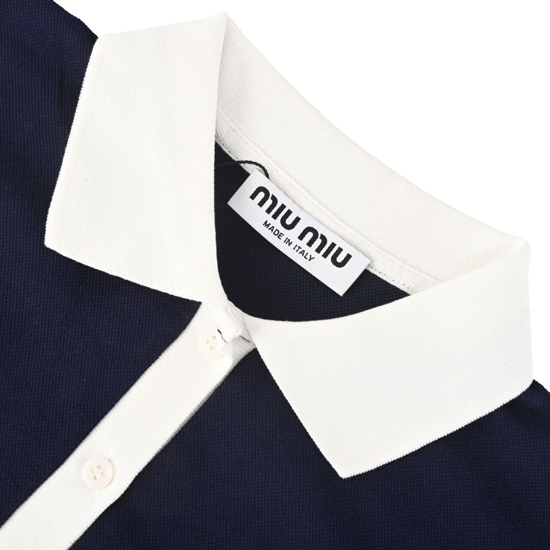 Contrast Collar Navy Blue