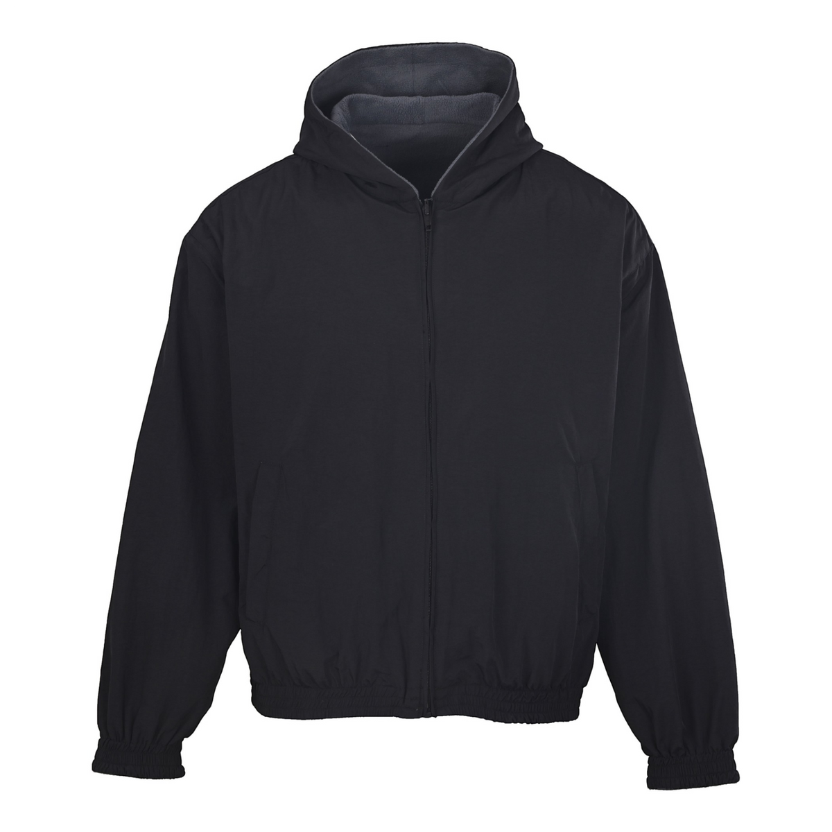 Reversible Fleece-Lined Nylon Hooded Jacket