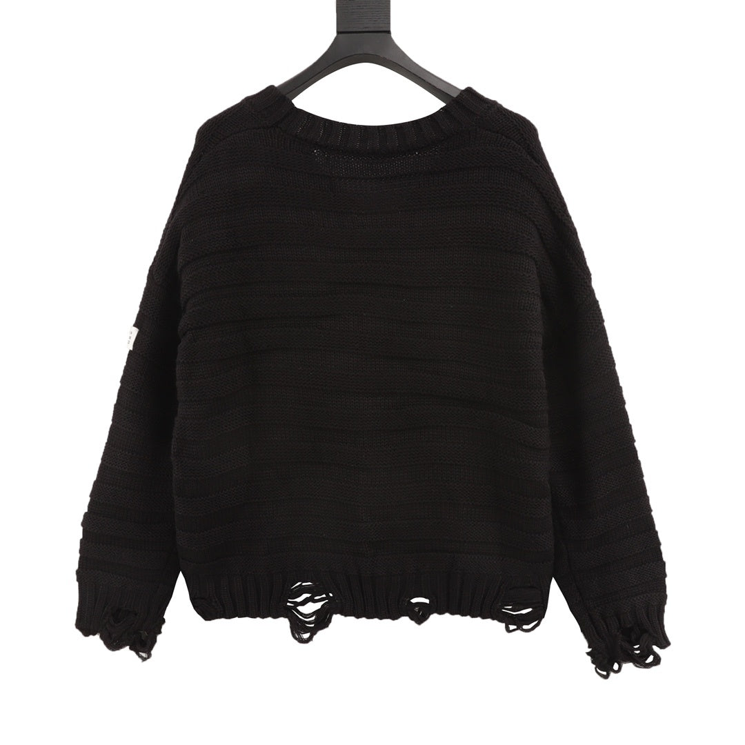 Distressed Knit Black