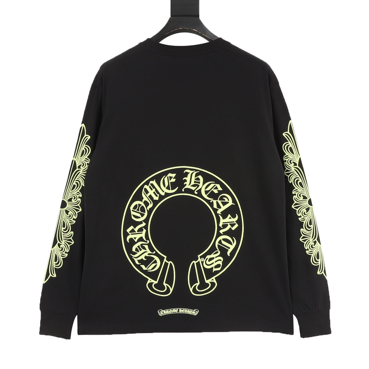 Neon Horseshoe Long Sleeve Pocket T-Shirt Black