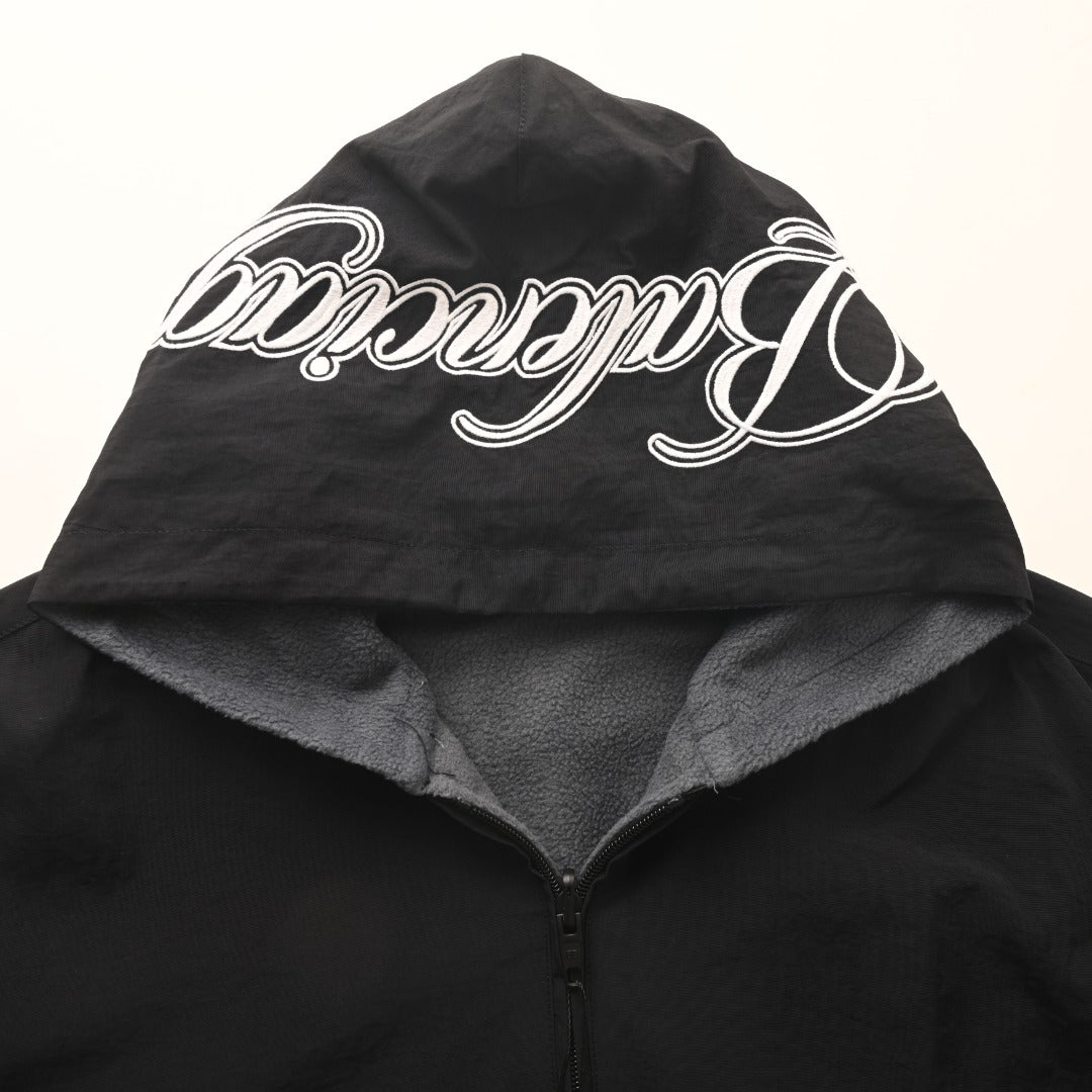 Reversible Fleece-Lined Nylon Hooded Jacket
