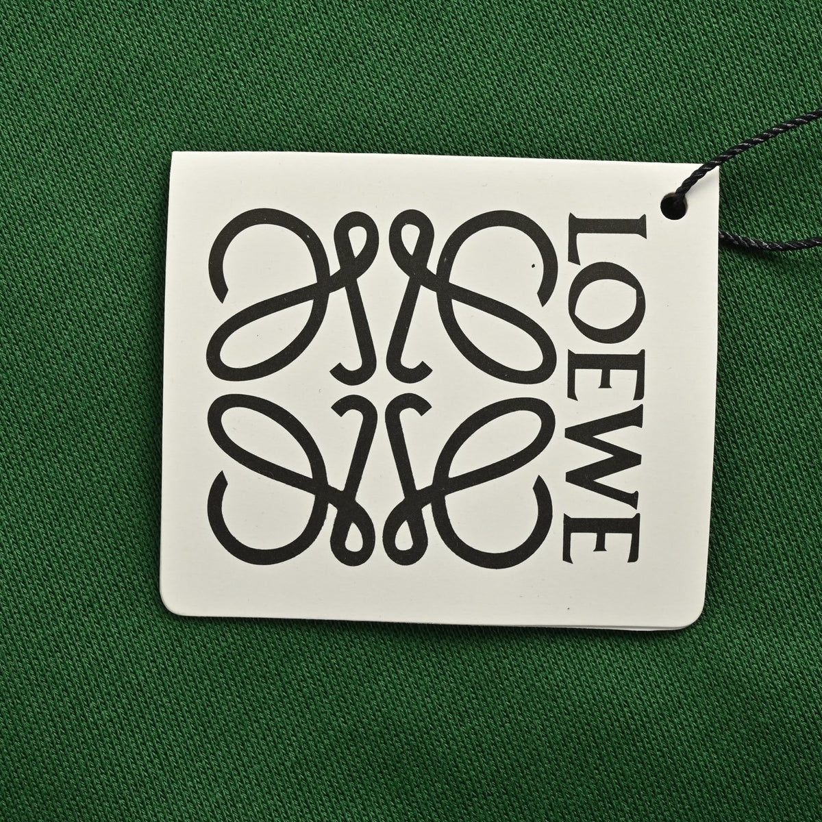 Anagram Leather-Pocket Hoodie Dark Green