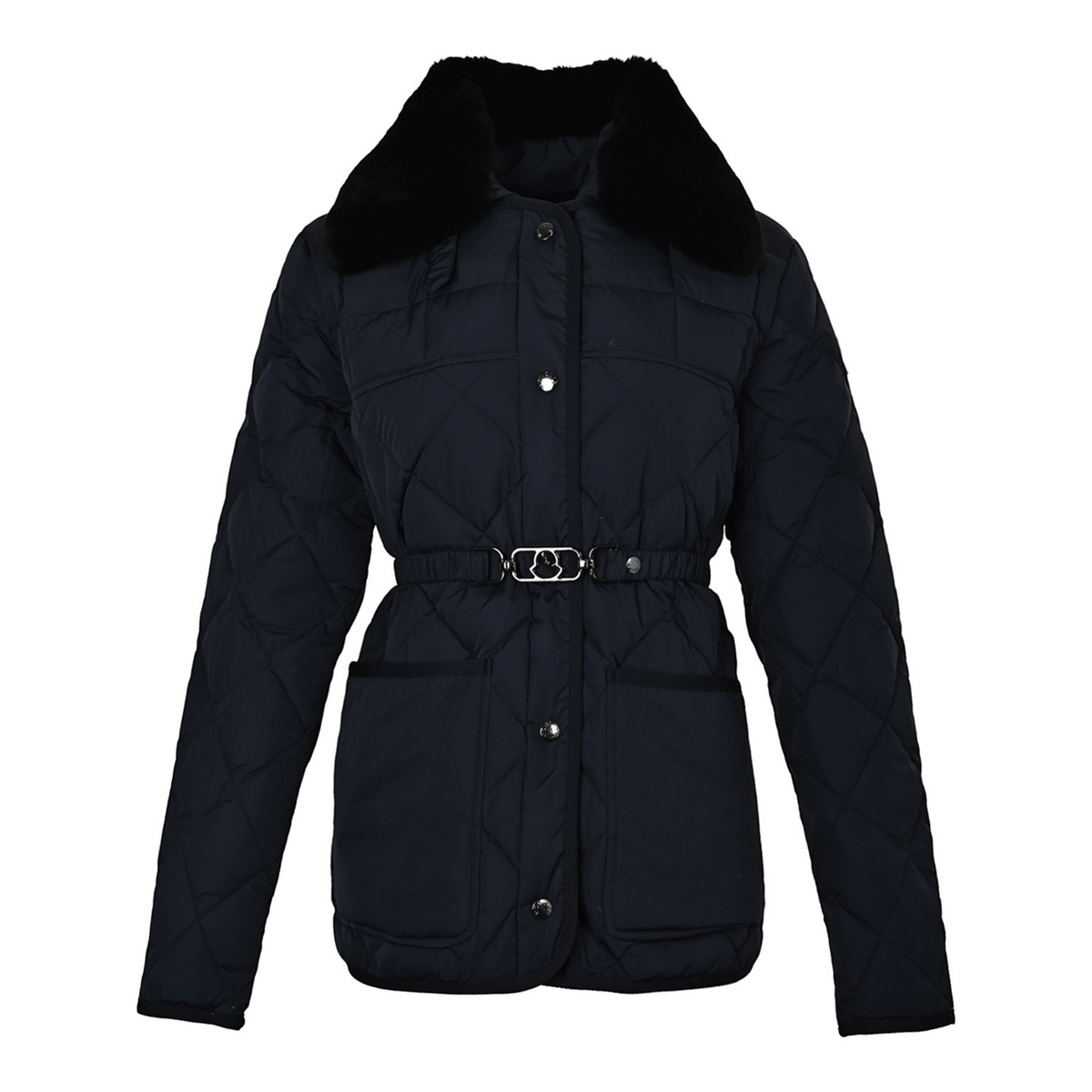 Cygne Faux Fur-Trimmed Navy