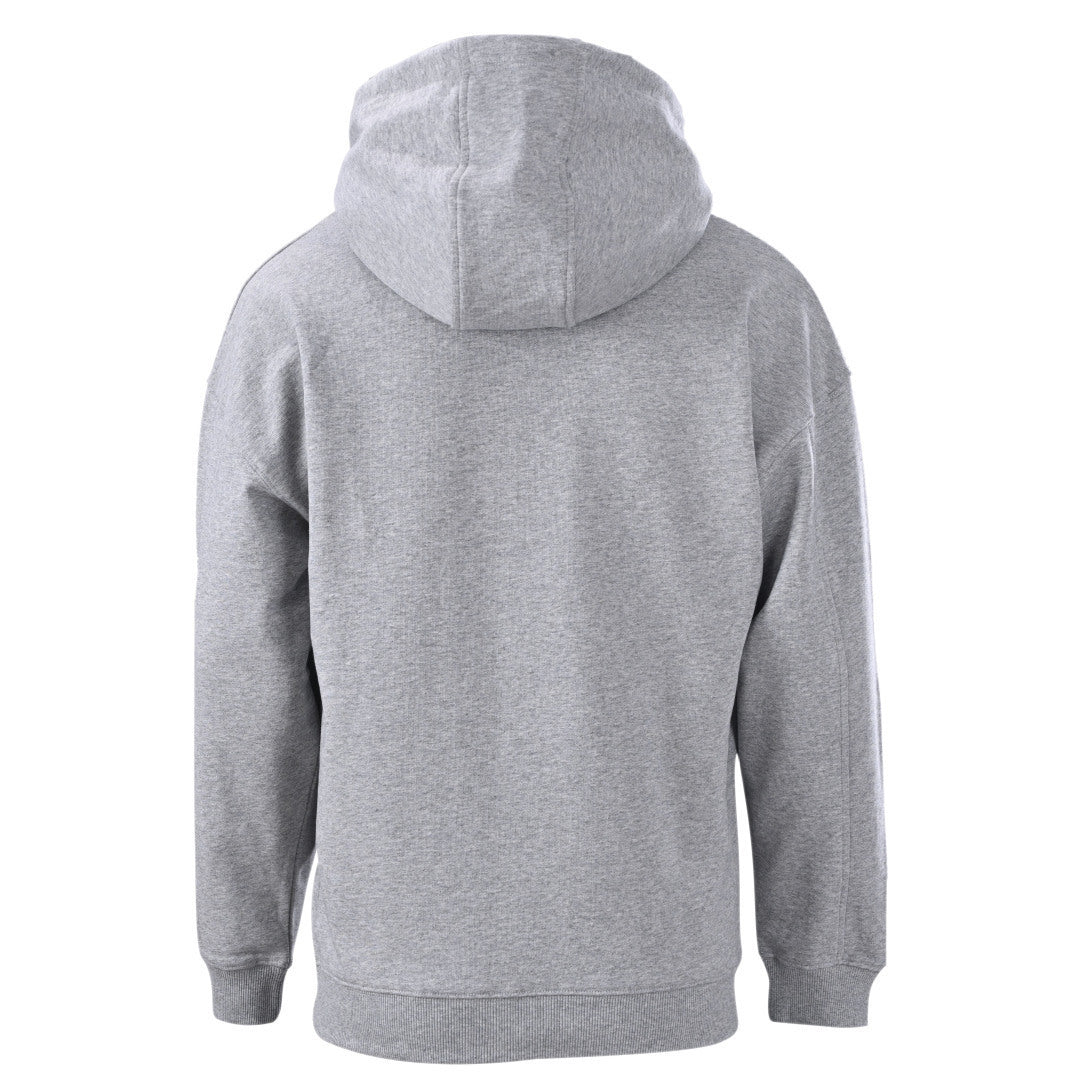 Flamenco Leather-Drawstring Hoodie Grey Melange