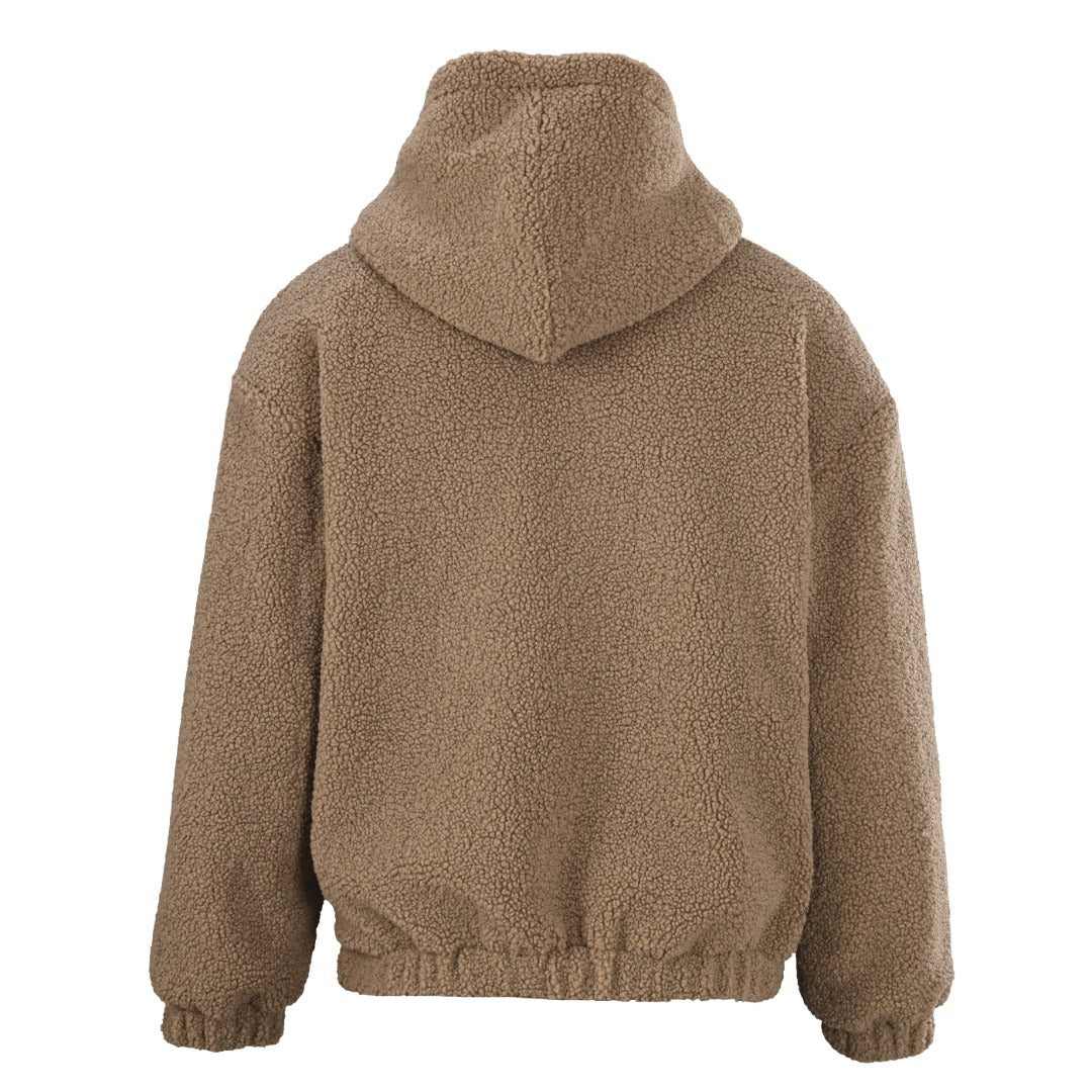 Triomphe Fleece Hooded Beige & Black