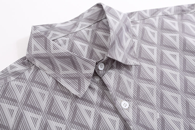 CD Diamond Silk Shirt Brown Grey