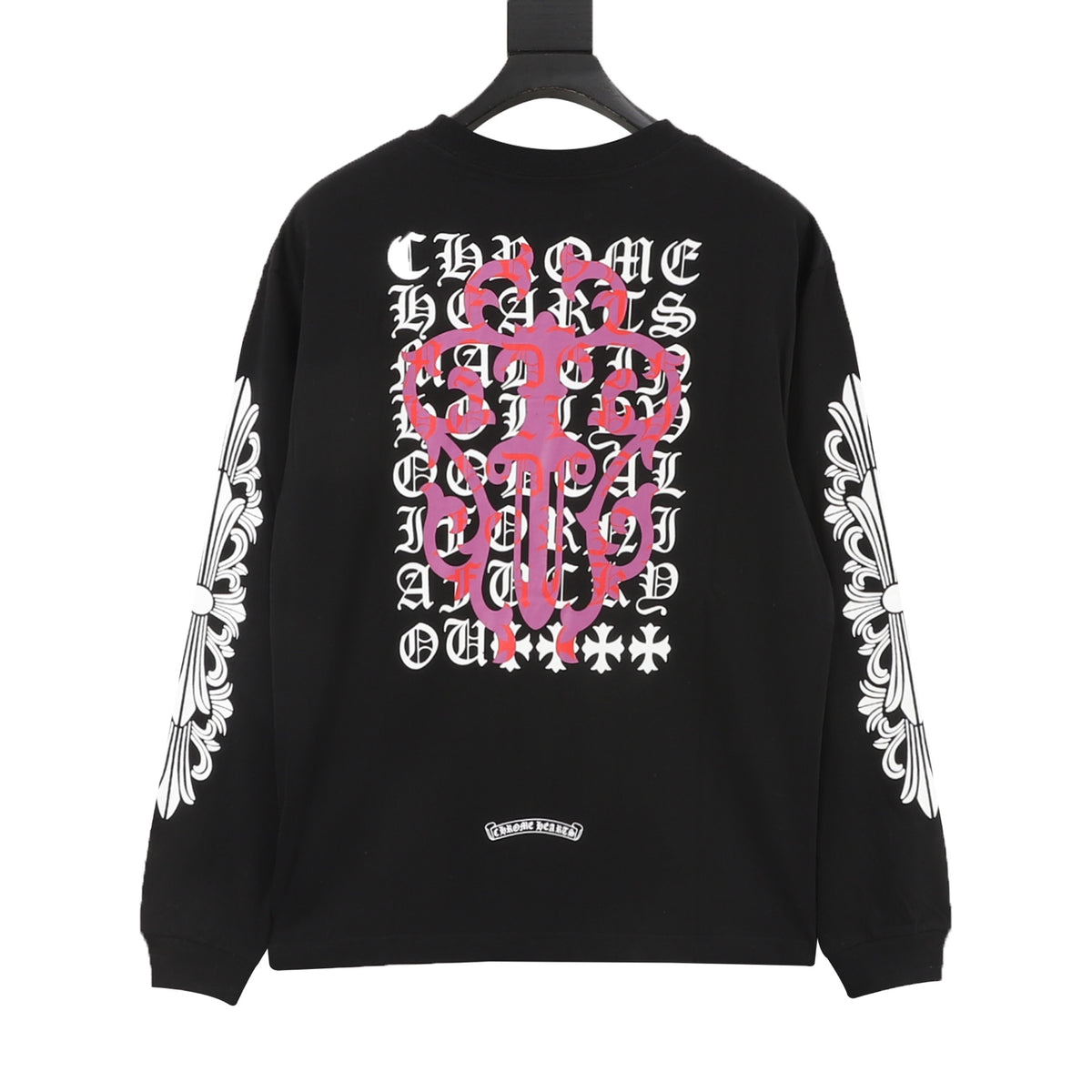 Scroll Logo Long Sleeve Pocket T-Shirt Black