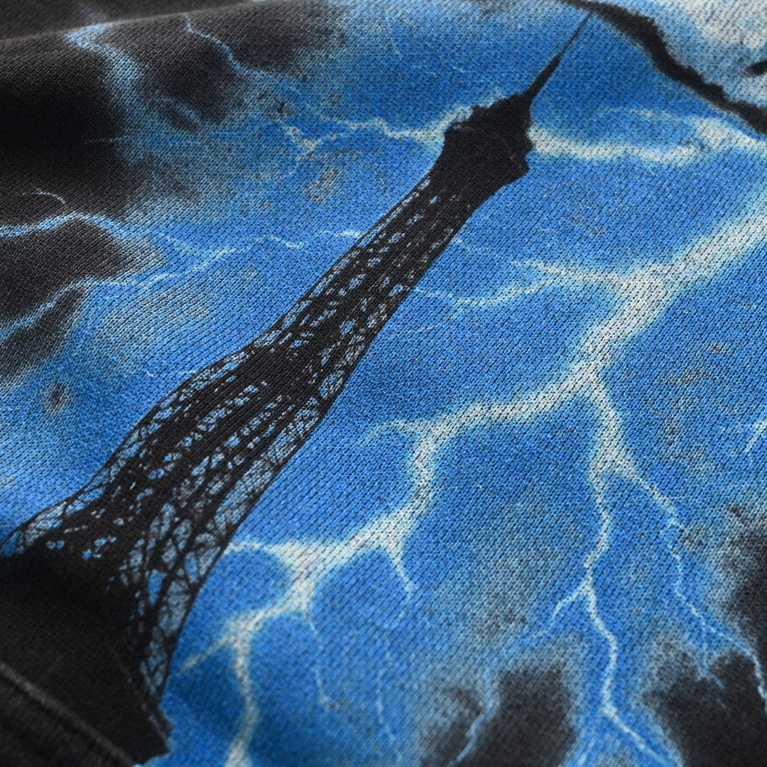 Paris Thunderstorm Medium Fit Hoodie Black