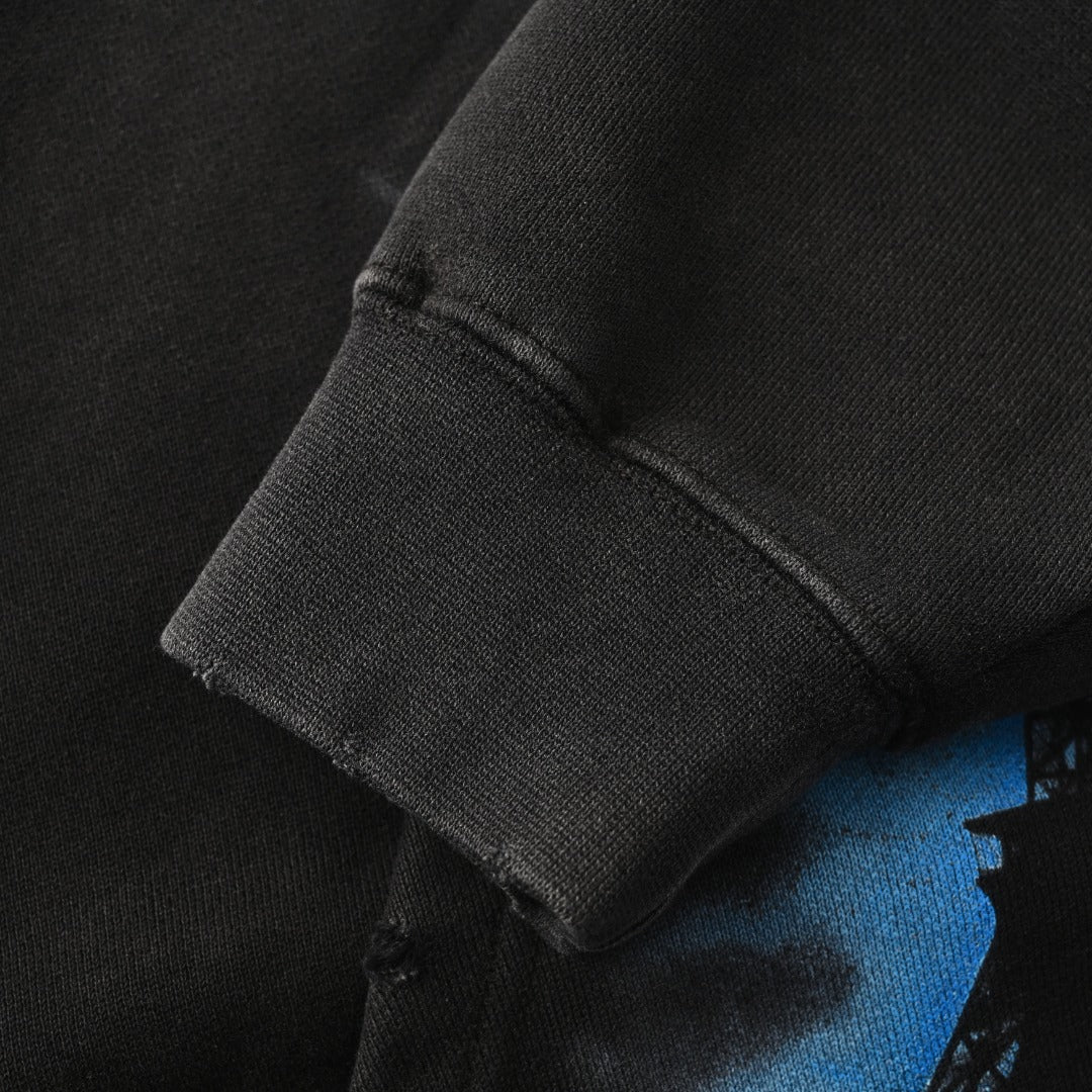 Paris Thunderstorm Medium Fit Hoodie Black