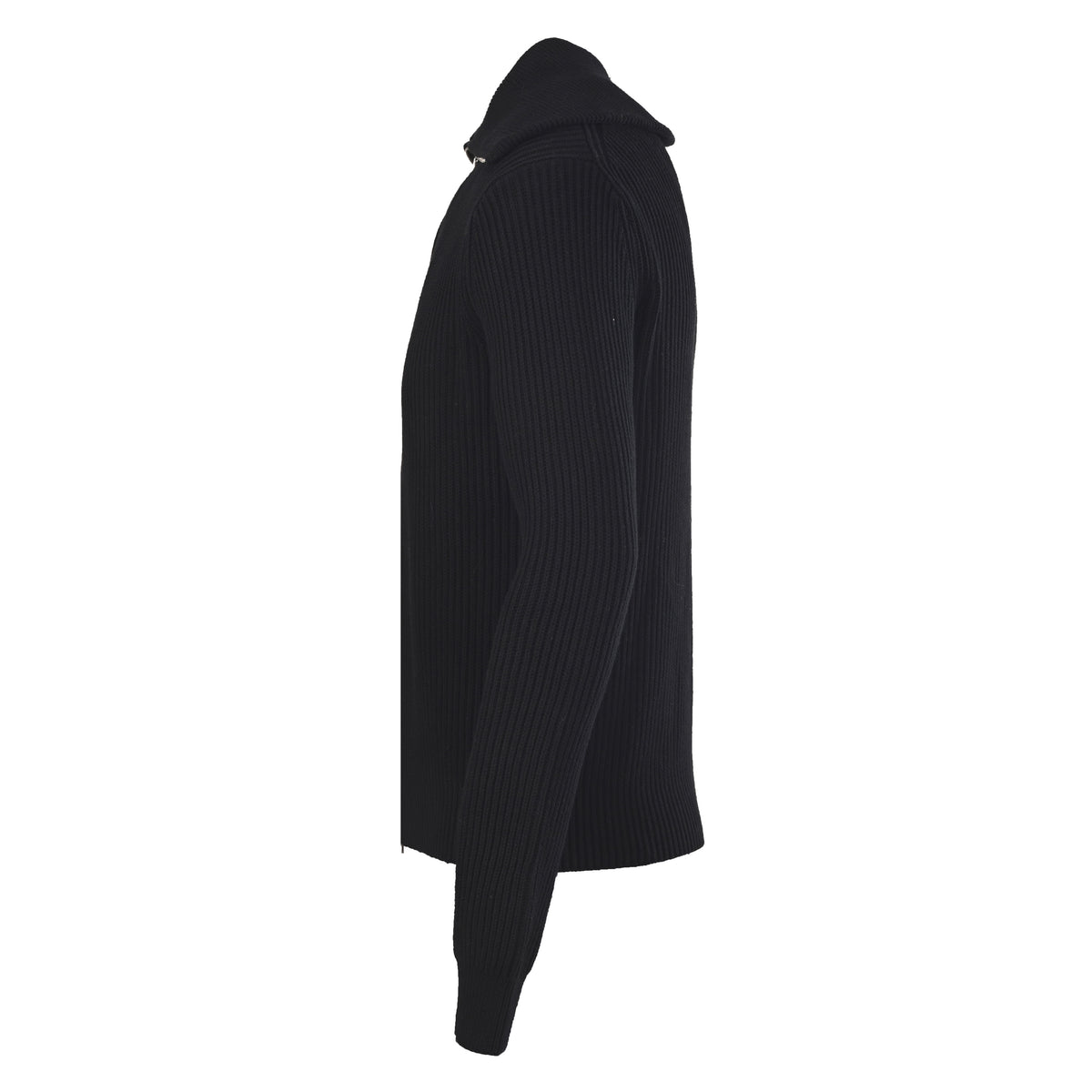 Ribbed Full-Zip Jacket Black