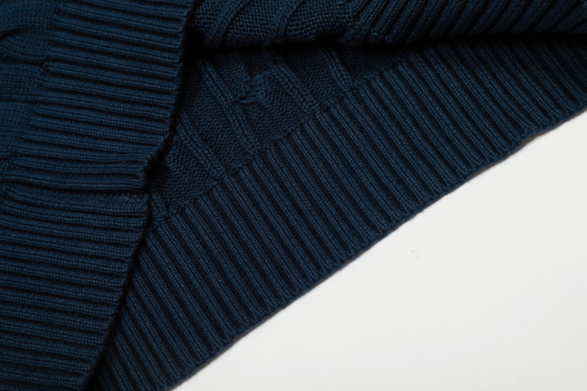 Cable-Knit Jumper Navy Blue