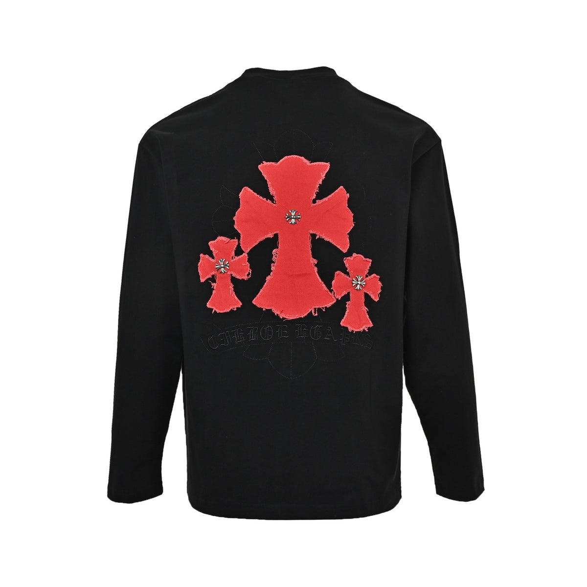 Red Cross Patch Long Sleeve T-Shirt Black