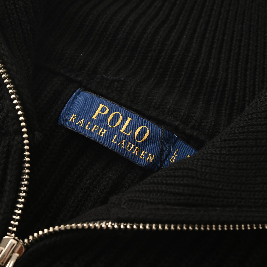 Ribbed Full-Zip Jacket Black