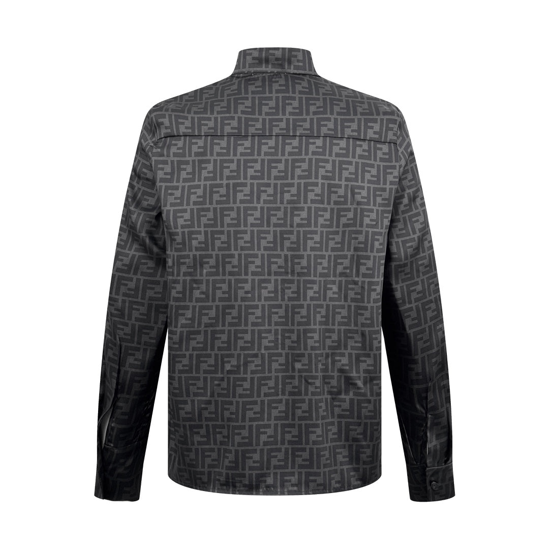 FF Monogram Long-Sleeve Shirt Grey / Black