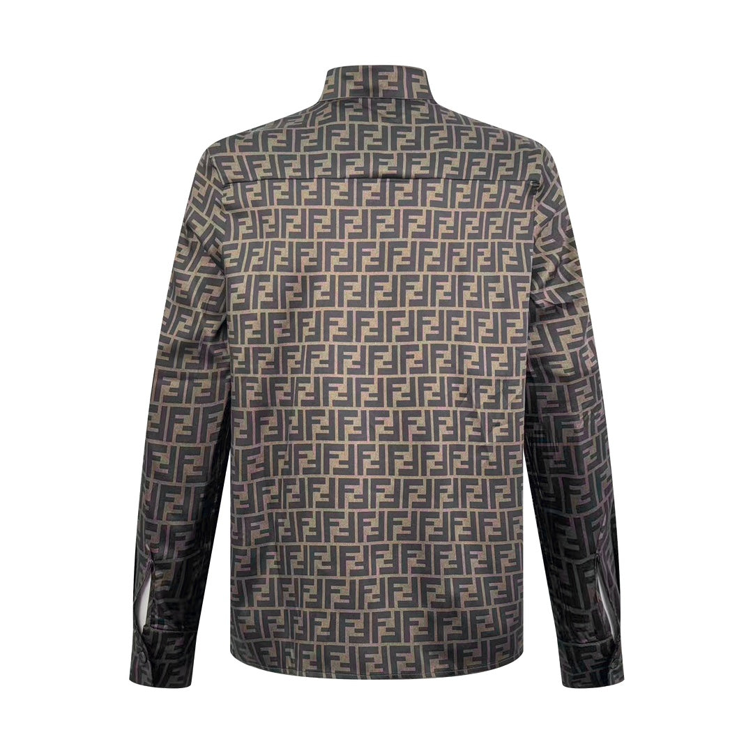 Zucca FF Monogram Silk Shirt Brown