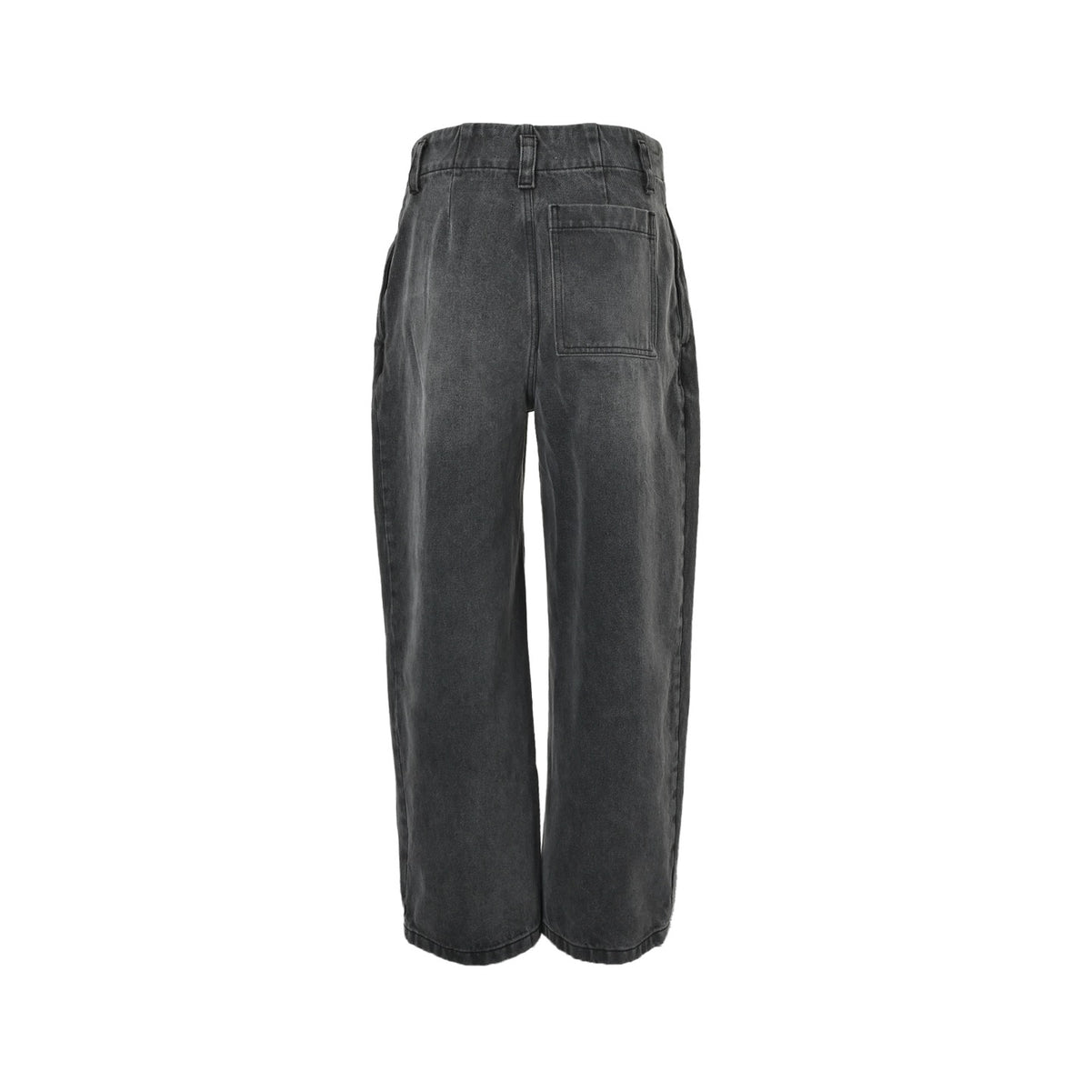 Pleated Barrel-Leg Washed Black