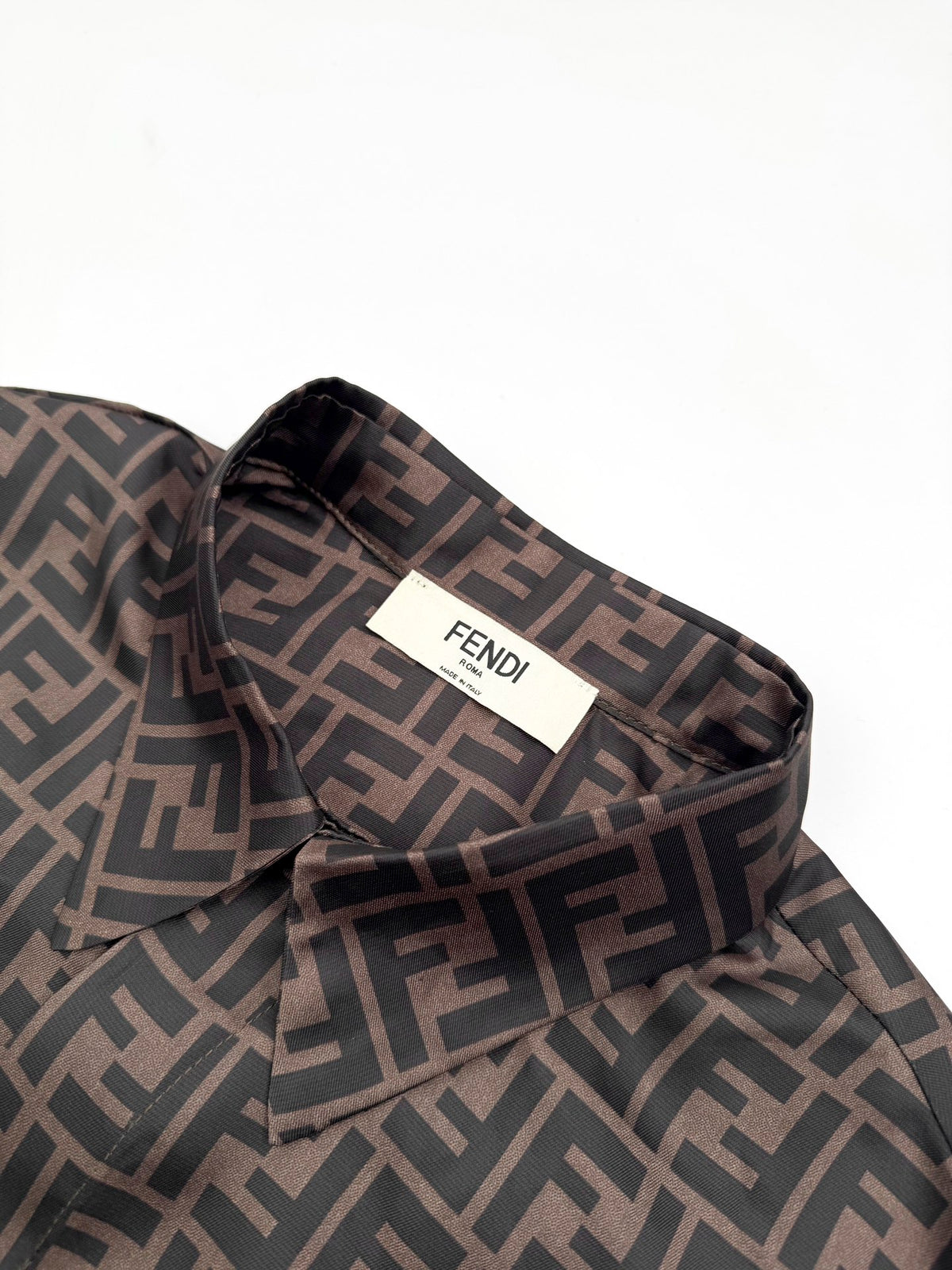 Zucca FF Monogram Silk Shirt Brown