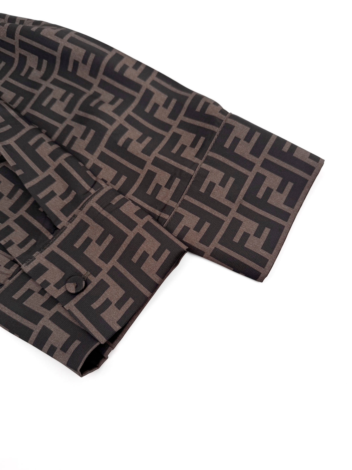 Zucca FF Monogram Silk Shirt Brown