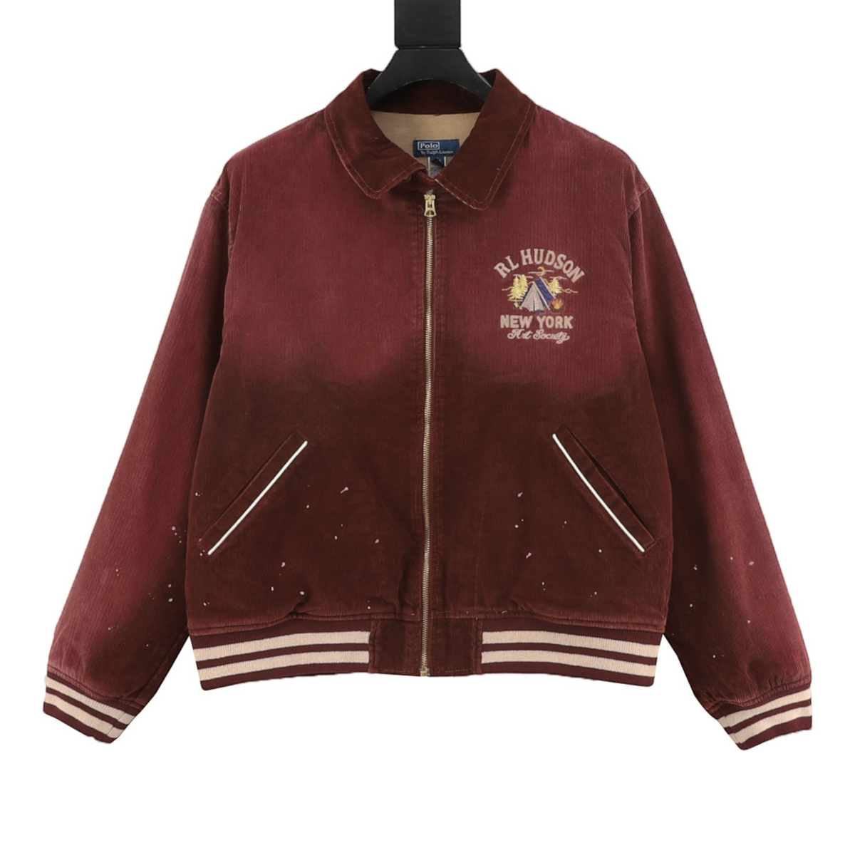 Corduroy Graphic Track Jacket Pomegranate