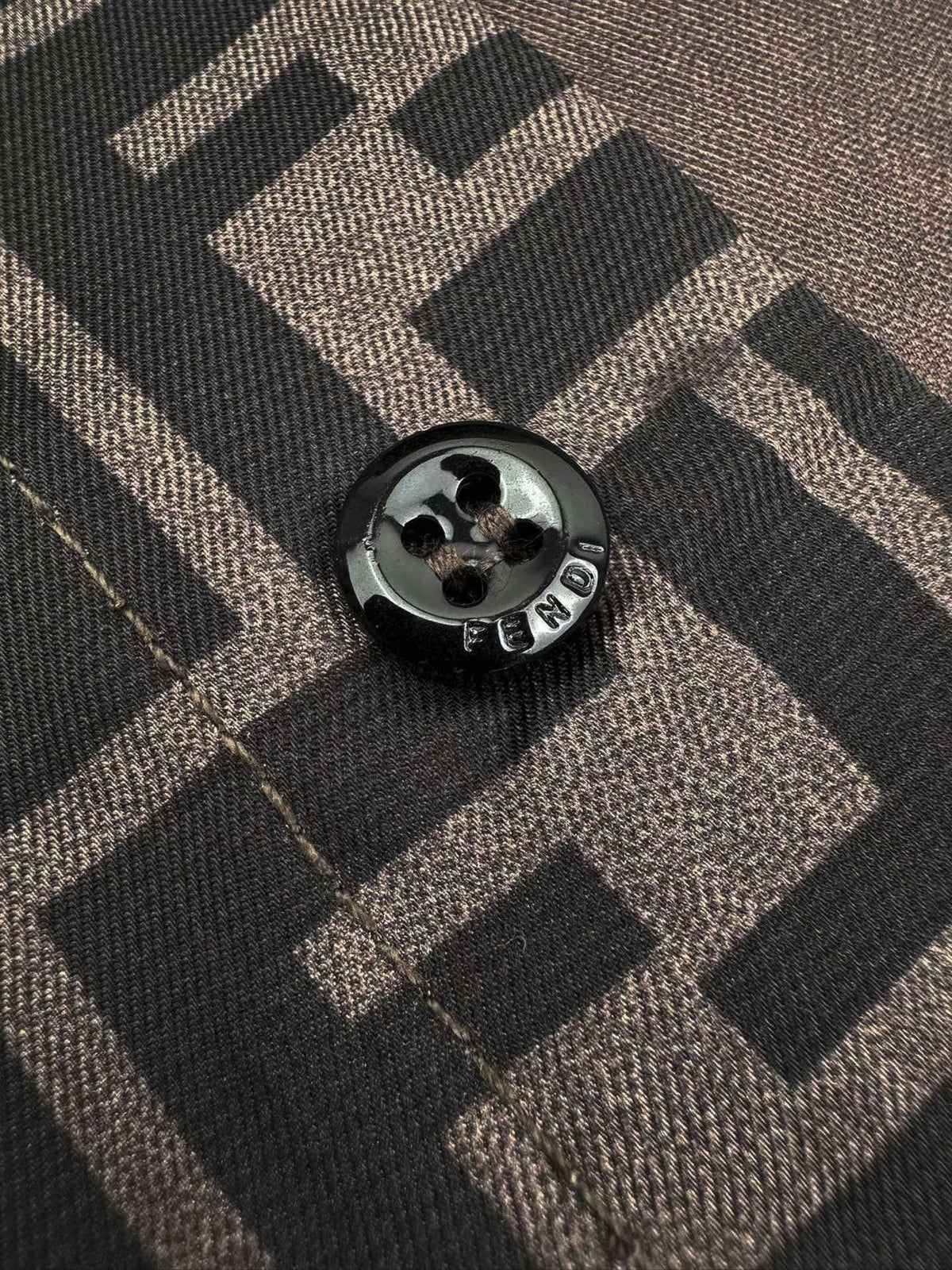 Zucca FF Monogram Silk Shirt Brown