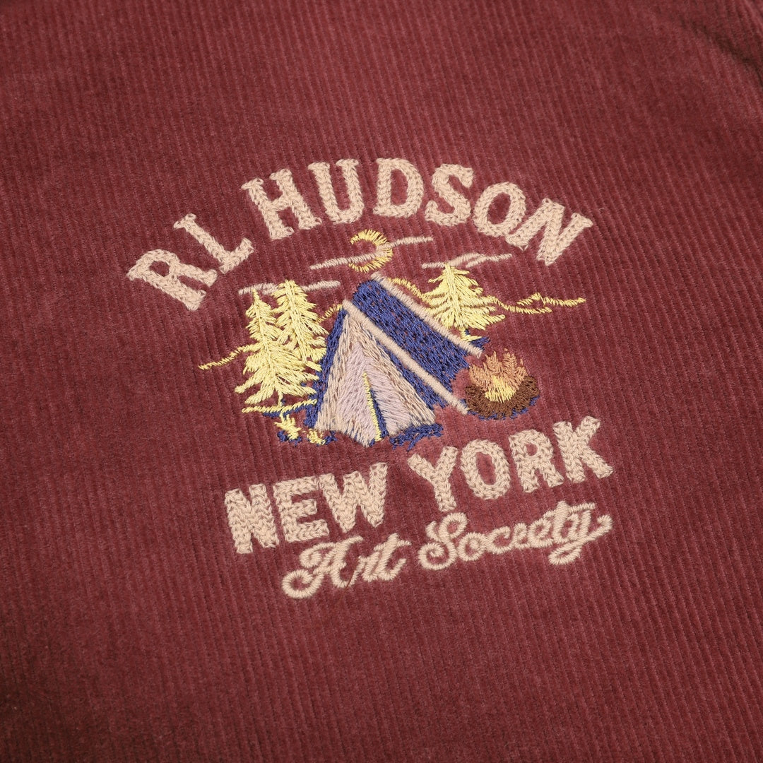 Corduroy Graphic Track Jacket Pomegranate