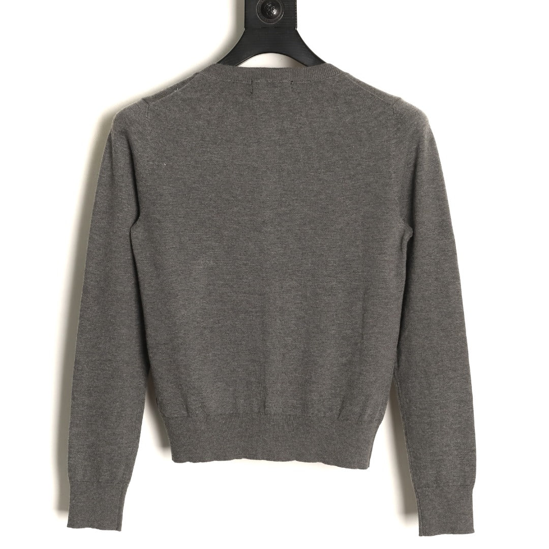 Stretch Cotton-Blend Crewneck Cardigan Grey