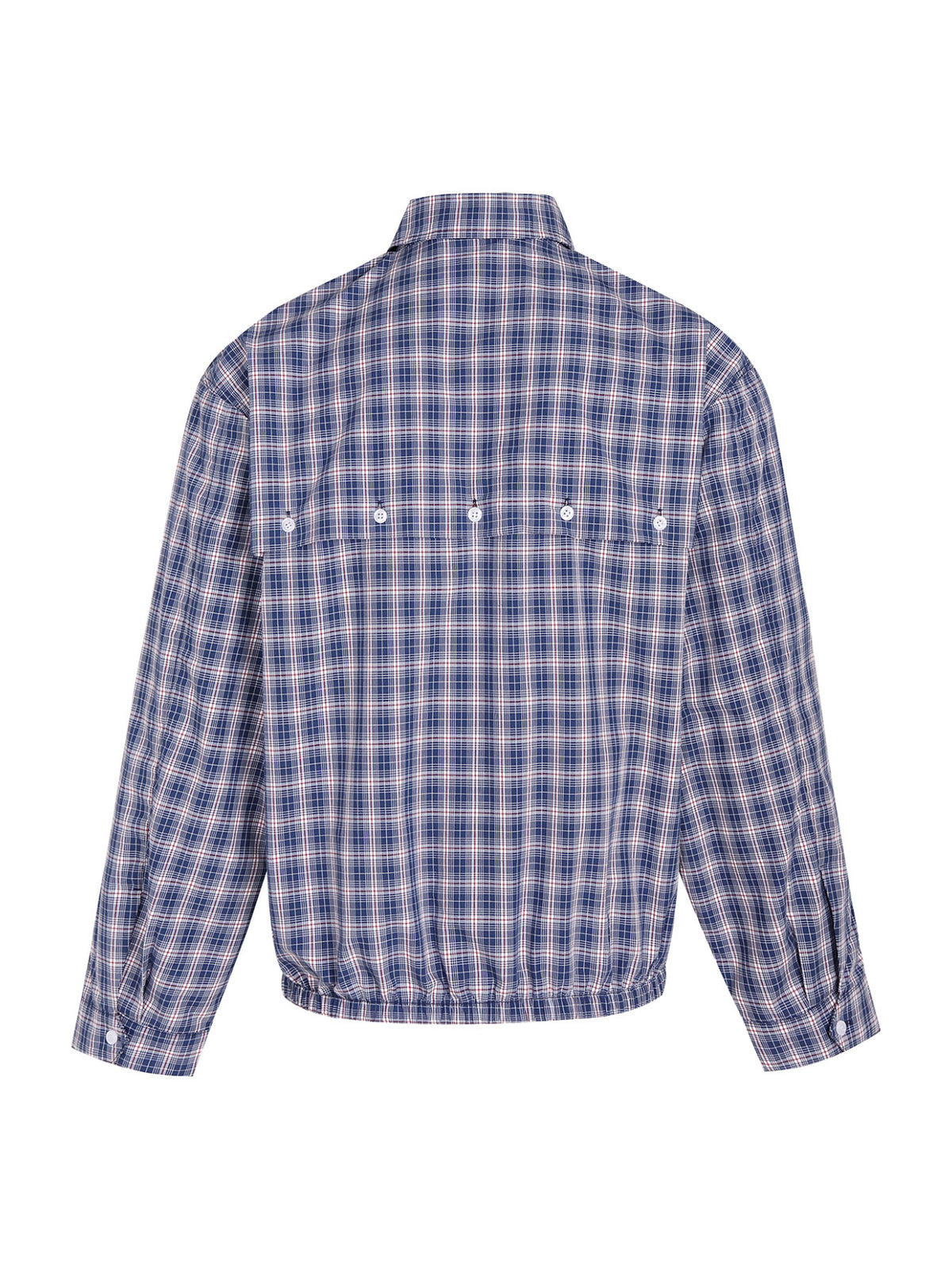 Plaid Button-Up Jacket Blue / White