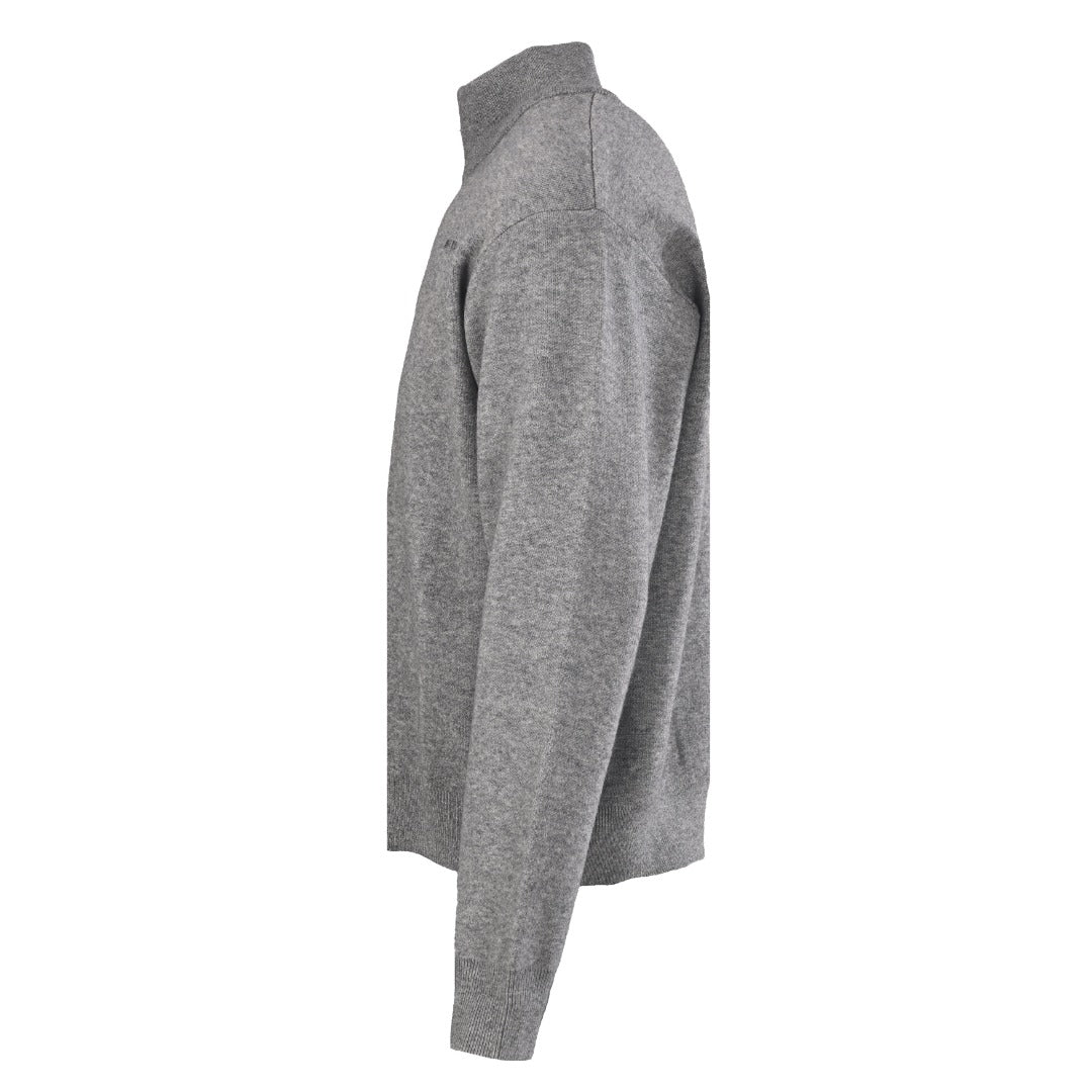 Embroidered Logo Half-Zip Grey