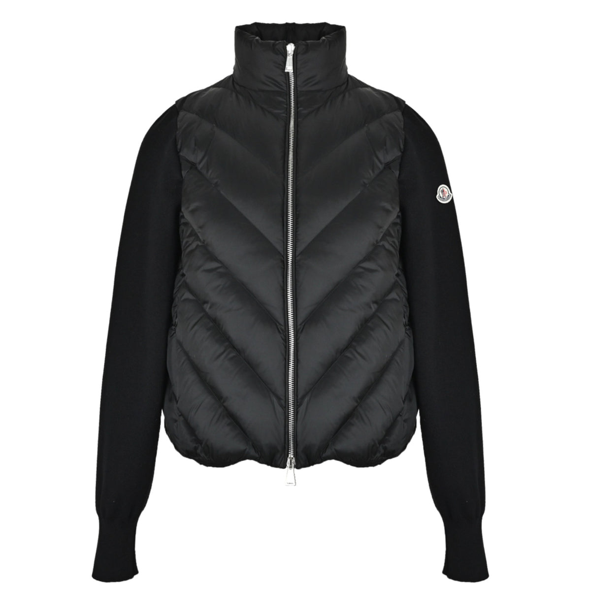 Padded Wool Zip-Up Black