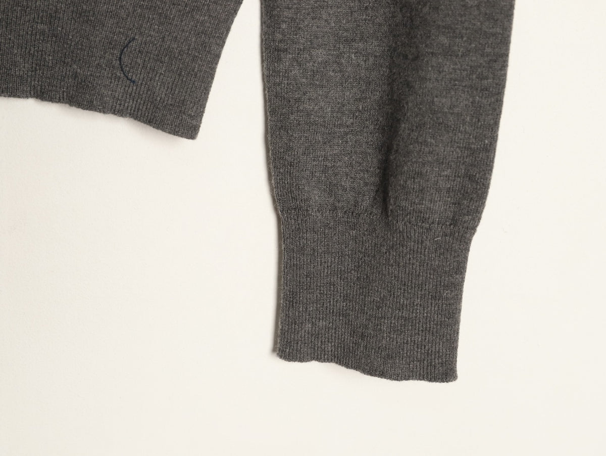 Stretch Cotton-Blend Crewneck Cardigan Grey