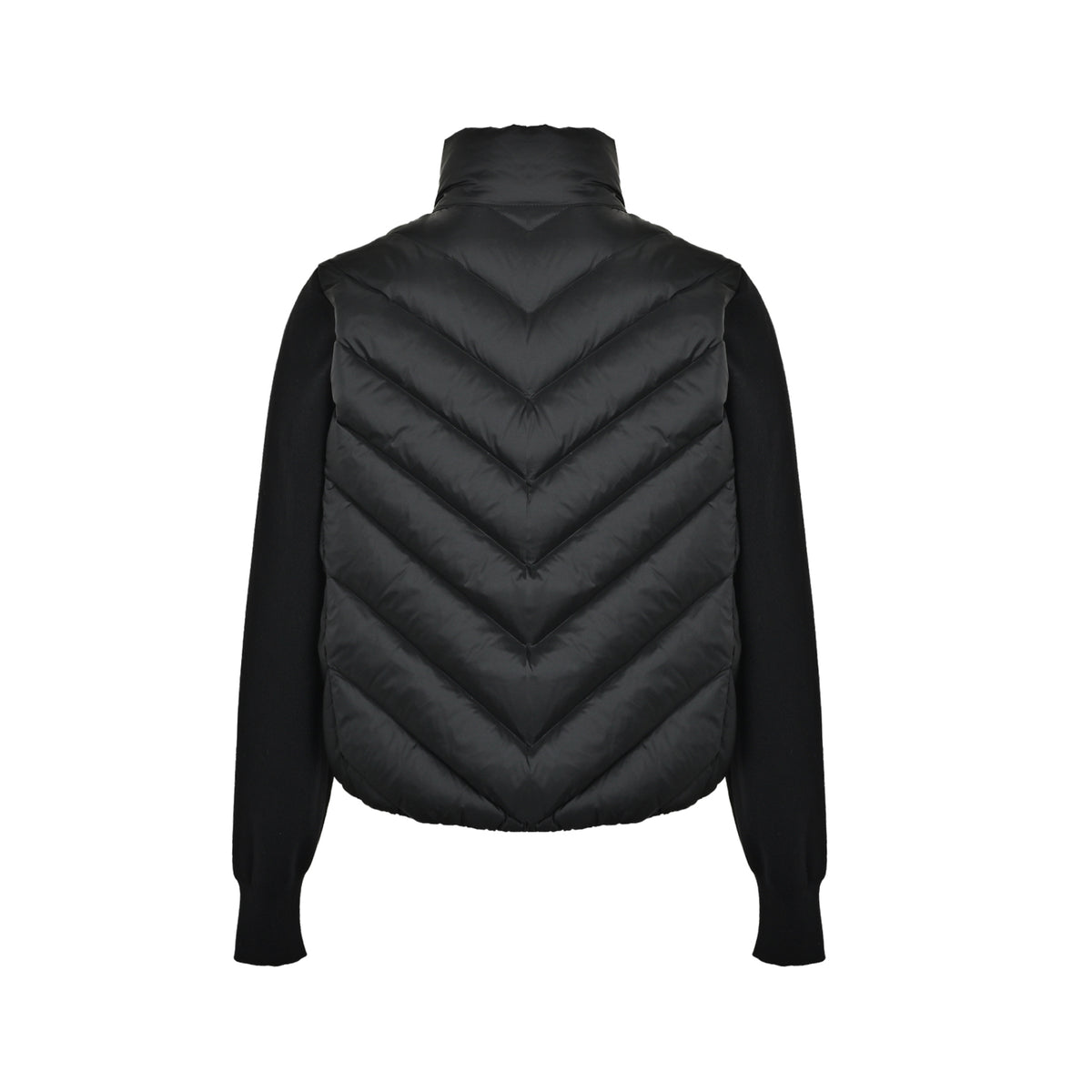 Padded Wool Zip-Up Black