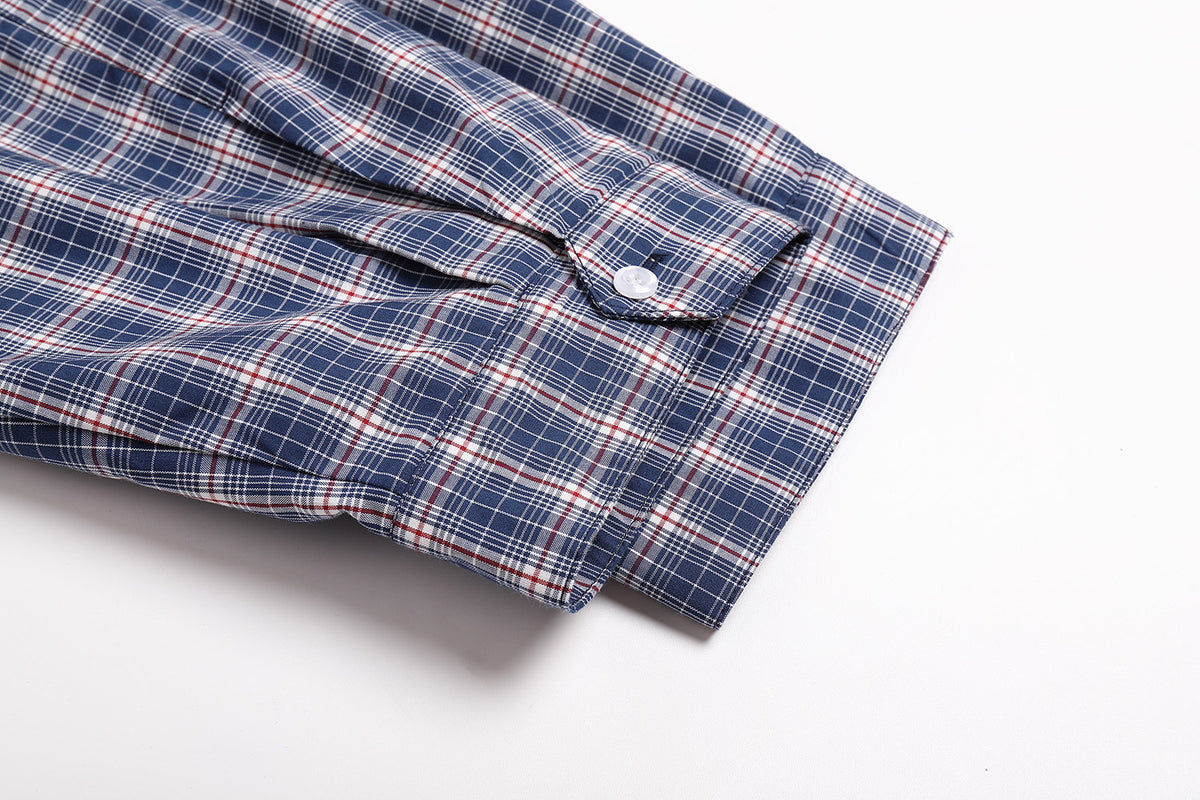 Plaid Button-Up Jacket Blue / White