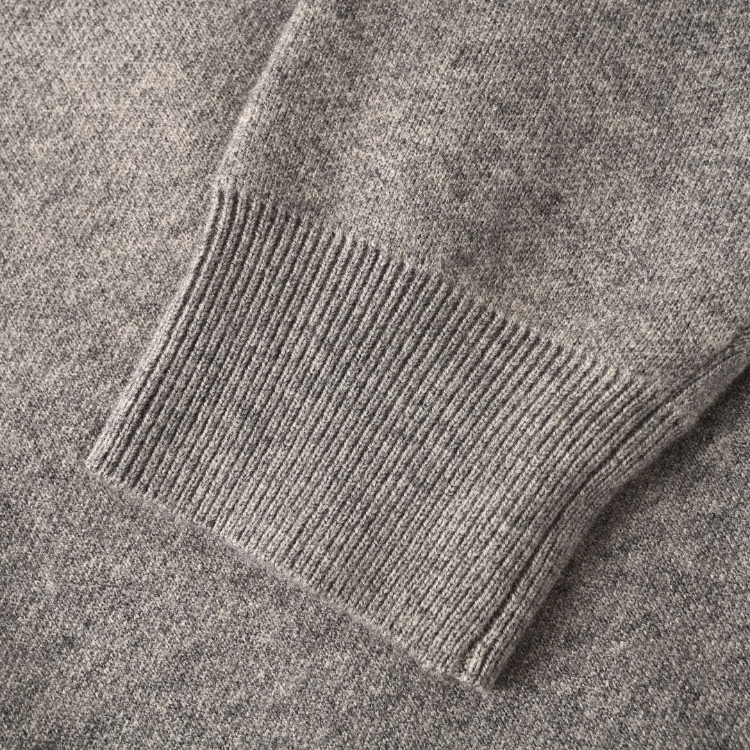 Embroidered Logo Half-Zip Grey