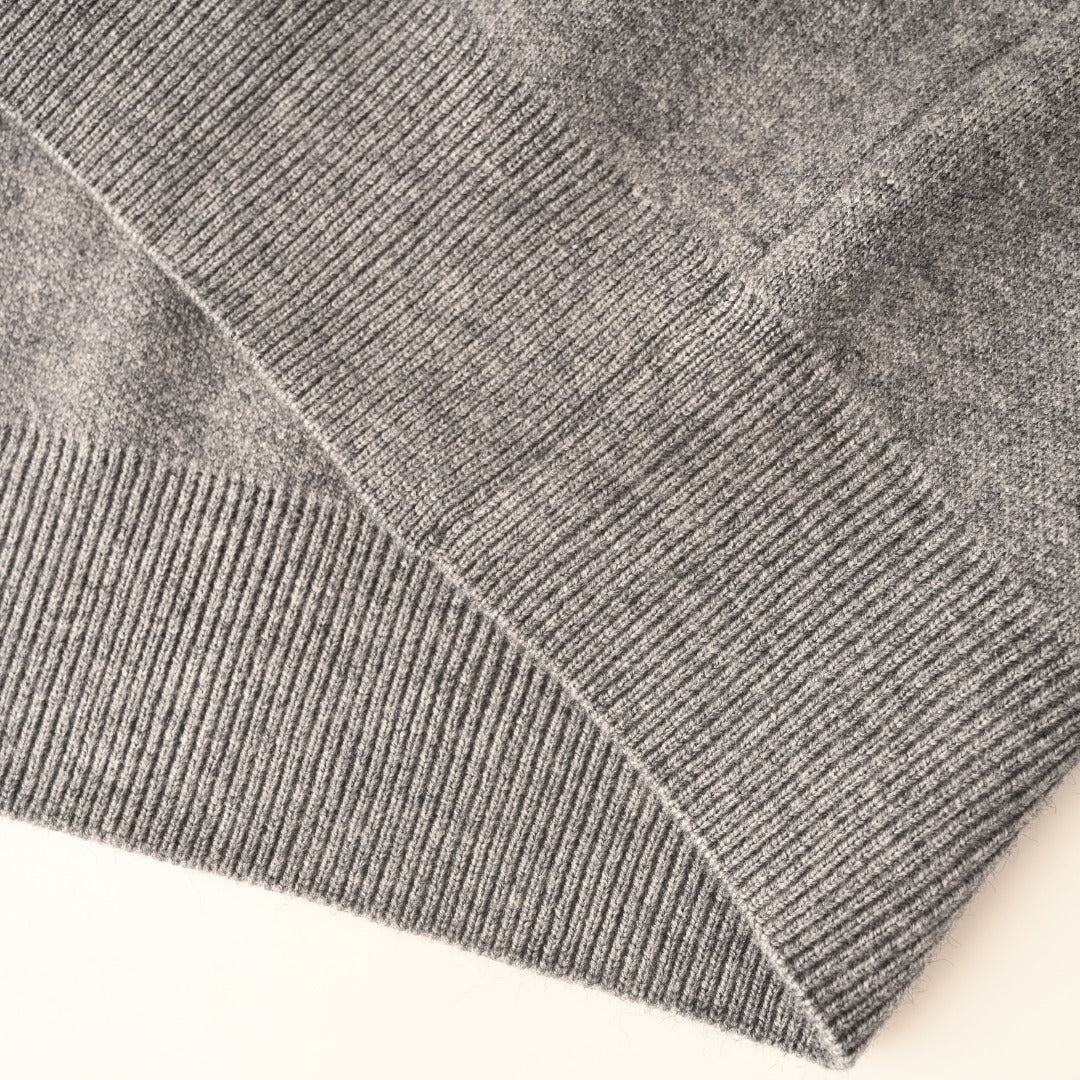 Embroidered Logo Half-Zip Grey