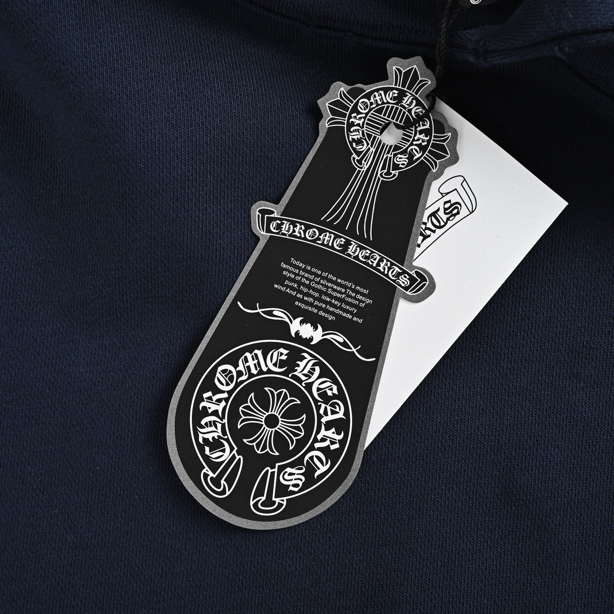 Circular Logo Pullover Hoodie Dark Navy Blue