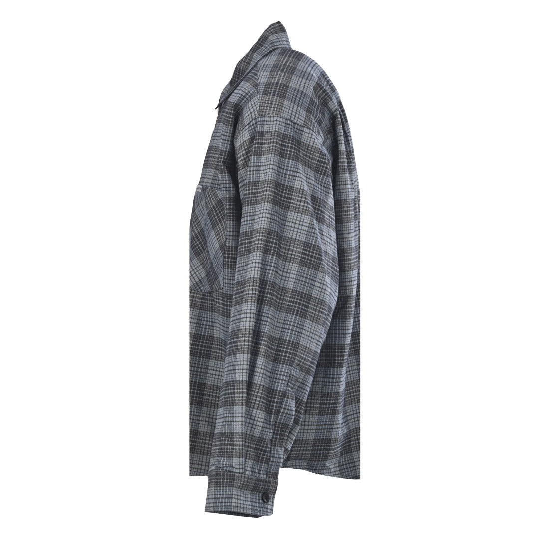 Padded Check Overshirt Blue