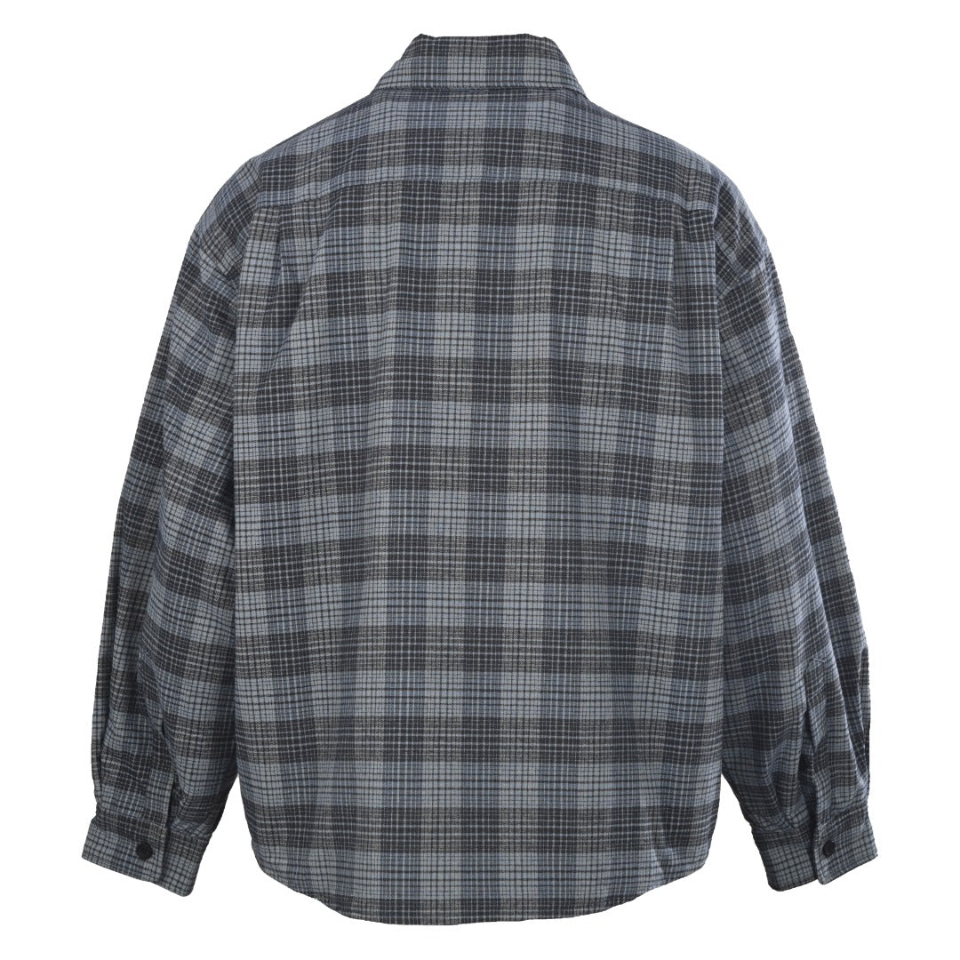 Padded Check Overshirt Blue