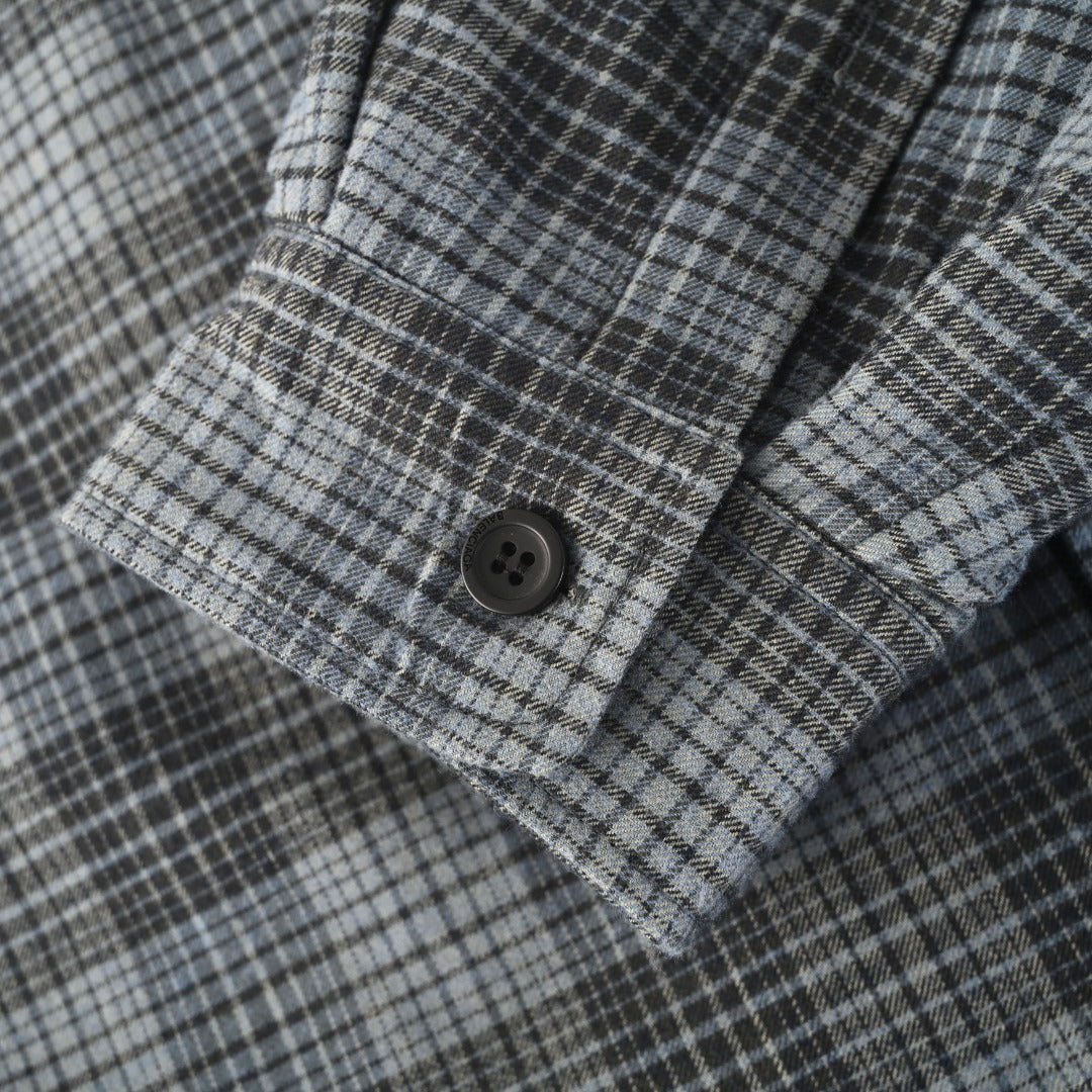 Padded Check Overshirt Blue